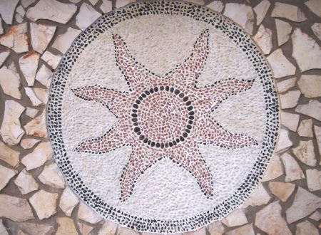 wall decorated mosaic stones
